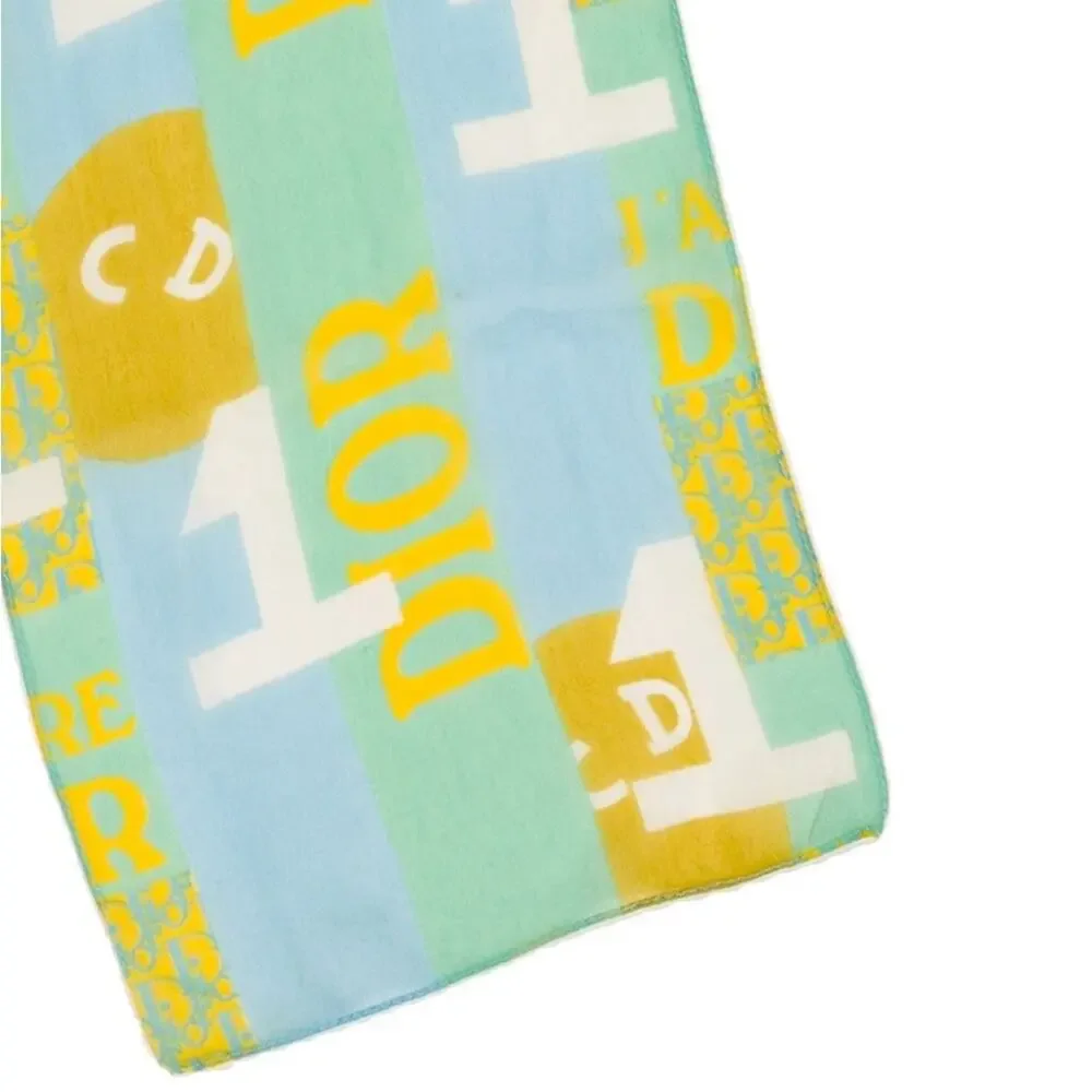 VTG Christian Dior 2005 J’adore Silk Monogram Logo Neck Scarf Bag Twilly